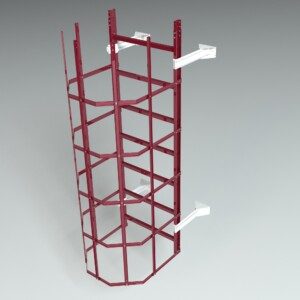 Лестница пожарная Roofsystems ГОСТ П 1-2, 800 мм, L= 2450 мм б\ц