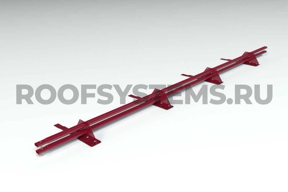 Снегозадержатель для мягкой черепицы и сланца Roofsystems Prestige, 4 опоры, 2 трубы, овал 45х25
