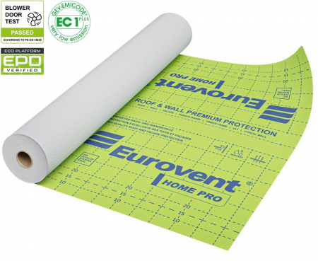 Eurovent HOME PRO 135, Трехслойная супердиффузионная ветрозащитная мембрана, 75 м²